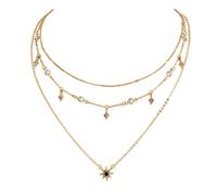 Ogquaton Or Couleur Multicouche Disque Pendentif Collier Accessoires Pour Femmes Et Fête De Fille Bijoux Cadeau D'anniversaire Cadeau Créatif et Utile