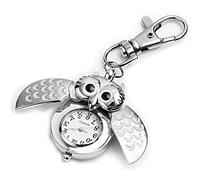 Ogquaton Pendentif Porte-clés Style Hibou Porte-clés Quartz Montre de poche Créatif et utile