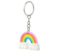 Ogquaton Porte-clés tendance en silicone coloré avec nuage arc-en-ciel - Très pratique et populaire Taille Unique