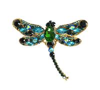 Ogquaton Premium femmes 's libellule broche strass cristal broche fête de noël cadeau de mariage vert