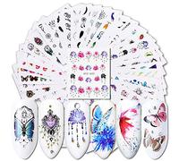 Ogquaton Premium Qualité 40 Pcs Nail Art Autocollants Filigrane Curseur Fleur Papillon Motif Nail Art Autocollants DIY Manucure Stickers