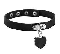 Ogquaton Punk Gothique Femmes Amour Coeur Pendentif En Cuir Simili Choker Collier Collier Bracelet Créatif et Utile