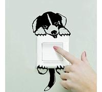 Ogquaton Sticker Mural Chien Stickers Muraux Amovible Décoration pour Interrupteur Lumière Chambre Salon Durable et Utile