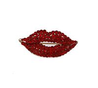 Ogquaton Strass Lèvres Broche Creative Cristal Épingles Dame De Mariage De Mariée Broche Broche Broches Bijoux Exquis Cadeau pour Femmes Dames Filles, Rouge Créative etUtile