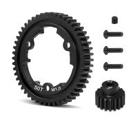 OGRC 50T 1 Mod Engrenage droit en acier trempé avec pignon moteur 18T pour Traxxas 1/5 X-Maxx 1/7 XO-1 1/10 Maxx/E-Revo 2.0 VXL Pièce de rechange #6448