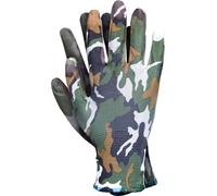 Ogrifox OX-POLICAMO OX.12.961 Gants en polyester enduits de polyuréthane blanc, gants de protection, gants de travail, gants de jardinage, gants de jardinage, camouflage, taille 7, 240 paires