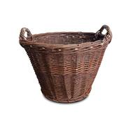 Ogrodzenia Wiklinowe Ø 45cm Panier Osier avec anse 3 tailles - Polyvalent Corbeille Osier - Naturel Panier à fruits Pot de fleurs Robuste Panier de Jardin Panier a Bois Avec Poignée de Transport