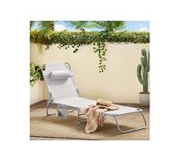 OGS35-MI Chaise Longue Pliable et Réglable - Beige