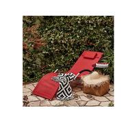 OGS38-R Chaise longue portable Transat Extérieur Ergonomique Chaise Longue Confortable avec Appui-tête, Structure en Acier, Léger (9,5 kg), Charge