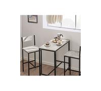 SoBuy OGT03-HG Ensemble Table de Bar + 2 Chaises Set de 1 Table + 2 Tabouret Haut de Bar Gris G