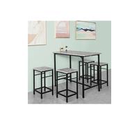 SoBuy OGT11-HG Set de 1 Table + 4 Tabourets Ensemble Table de Bar bistrot Gris G