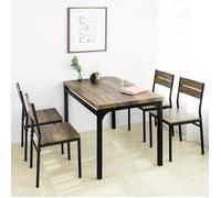 OGT28-N+FST72-Nx4 Table de Salle à Manger - 4 Chaises - SoBuy - Style Industriel - Marron - 110x70 cm