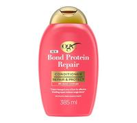 OGX Après-Shampooing Bond Protein Repair Renforce Cheveux Abîmés 385 ml | Réparation à double action ciblée des liaisons capillaires sans alourdir, Formule crémeuse et légère, Démêle en douceur