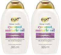 OGX Après-shampooing Extra Strength Damage Remedy + Coconut Miracle Oil (bouteille de 385 ml) - fortifiant à l'huile de noix de coco - Après-shampooing réparateur pour cheveux secs et abîmés