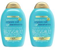 OGX - Après-Shampooing Huile d'Argan du Maroc (flacon de 385 ml) - Soin hydratant pour cheveux secs et abîmés - Après-shampoing enrichi en huile d'argan et protéines de soie (Lot de 2)