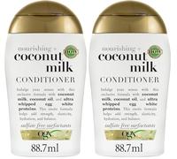 OGX | Après-Shampooing Nourishing + Coconut Milk (flacon format voyage de 89 ml) - Après-shampoing nourrissant pour tous types de cheveux - Soin cheveux hydratant au lait de coco (Lot de 2)