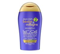 OGX CHAMPU BIOTINA Y COLAGENO 88ml. - trouve facilement sa place dans une routine capillaire régulière, shampoing doux qui apporte légèreté et fraîcheur à la chevelure, contenance 88 ml et devient un