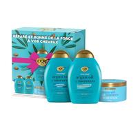 OGX - Coffret Soin Cheveux Huile d'Argan du Maroc (Shampooing + Après-Shampooing + Masque) - Soins capillaires pour cheveux secs et abîmés - Sans sulfate ni parabènes