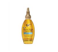 OGX Mirror Shine + Vernis à cheveux pré-lavage à l'huile d'argan, traitement de rinçage, brillance brillante, réparation lisse, léger, sans silicone, répare les pointes fourchues, 118 ml