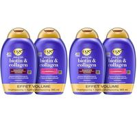 OGX - Shampooing + Après-Shampooing Biotin & Collagen Effet Volume (2 flacons de 385 ml) - Routine de soin cheveux à la biotine et au collagène - Soin capillaire pour 72h de volume (Lot de 2)