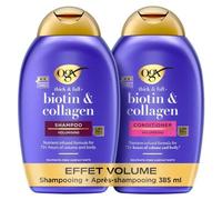 Ogx Shampooing Après-Shampooing Volumateur Biotine Et Collagène, 385ml ¿ Soin Capillaire Avec Formule Infusée De Nutriments