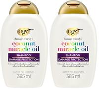 OGX | Shampooing Extra Strength Damage Remedy + Coconut Miracle Oil (flacon de 385 ml) - Shampoing réparateur au lait de coco - Soin pour cheveux secs et abîmés (Lot de 2)