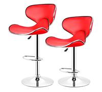 OGYJMSFN Tabourets Bar 2 pièces/Ensemble de chaises Longues Bar en Cuir PU Hauteur réglable pivotant Bureau à Domicile tabourets Hauts(E)