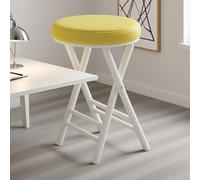 OGYJMSFN Tabourets Bar 20 inch Round Folding Stool Padded Portable Kitchen Bar Chair Lightweight Camping Seat 330lbs Capacity Space Saving Design Brown Color(Yellow)