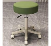 OGYJMSFN Tabourets Bar Adjustable 360 Swivel Stool Backless Synthetic Leather Bar Chair with Metal Frame for Kitchen Dining Blue Rolling Casters Design(Green |Backless|,Pulley)