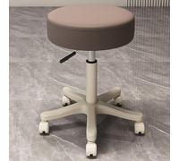 OGYJMSFN Tabourets Bar Adjustable 360 Swivel Stool Backless Synthetic Leather Bar Chair with Metal Frame for Kitchen Dining Blue Rolling Casters Design(Coffee |Backless|,Pulley)