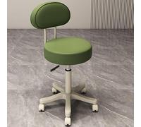 OGYJMSFN Tabourets Bar Adjustable 360 Swivel Stool Backless Synthetic Leather Bar Chair with Metal Frame for Kitchen Dining Blue Rolling Casters Design(Green |with Back|,Pulley)