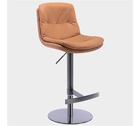 OGYJMSFN Tabourets Bar Adjustable Bars Chair with Back Counter Height Swivel Family Stool Bar Stool Island Titanium Brushed Stainless Steel, Leather with Heavy Base,for Bar, Coff Made in China