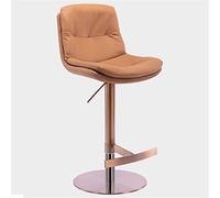 OGYJMSFN Tabourets Bar Adjustable Height Swivel Family Stool Bar Stool Bar Island with Back,Counter Height Island Titanium Brushed Stainless Steel, Leather with Heavy B Made in China