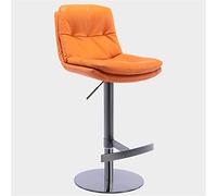 OGYJMSFN Tabourets Bar Adjustable Height Swivel Family Stool Bar Stool Bar Island with Back,Counter Height Island Titanium Brushed Stainless Steel, Leather with Heavy Made in China