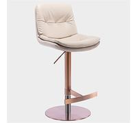 OGYJMSFN Tabourets Bar Adjustable Height Swivel Family Stool Bar Stool with Back,Counter Height Island Titanium Brushed Stainless Steel, Leather with Heavy Base,for Bar Made in China