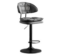 OGYJMSFN Tabourets Bar Adjustable Swivel Bar Stools 62 82 Cm Height Upholstered Kitchen Island Chairs Perfect for Desks Dining Tables Sturdy Plated Legs(Grigio Scuro 1 Pz,Black Legs)