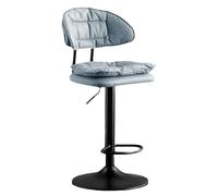 OGYJMSFN Tabourets Bar Adjustable Swivel Bar Stools 62 82 Cm Height Upholstered Kitchen Island Chairs Perfect for Desks Dining Tables Sturdy Plated Legs(Azzurro 1 Pz,Black Legs)