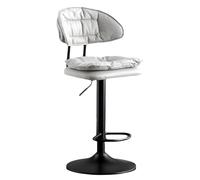 OGYJMSFN Tabourets Bar Adjustable Swivel Bar Stools 62 82 Cm Height Upholstered Kitchen Island Chairs Perfect for Desks Dining Tables Sturdy Plated Legs(Grigio Chiaro 1 Pz,Black Legs)