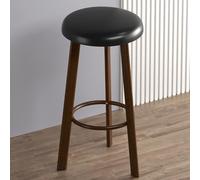 OGYJMSFN Tabourets Bar Bar Stools Upholstered in Waxed Leather with Wooden Structure Counter Height Dining Chairs Without Arms for Kitchen(Color 2,H80cm)