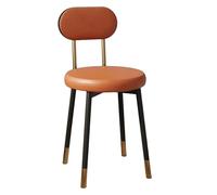 OGYJMSFN Tabourets Bar Bar Stools Vanity Chair with Backrest Upholstered in Faux Leather Armless Design Ideal for Kitchen Island Makeup(Bronze)