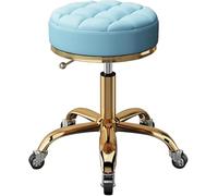 OGYJMSFN Tabourets Bar Chaise à roulettes Ronde, pivotante et réglable en Hauteur, Tabouret de Bar for Salons de beauté, Bureau, avec 5 Griffes en Acier doré et Terre(8)