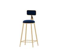 OGYJMSFN Tabourets Bar Chaise de Tabouret de Bar avec Cadre en métal de Flanelle et Dossier Haut adapté au Salon Salle à Manger Cuisine tabourets de Bar Bar(Blue)