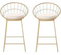OGYJMSFN Tabourets Bar Comptoir for îlot de Cuisine Tabouret de Bar avec Coussins chaises Cadre en métal Style Tabouret de Bar Hauteur tabourets Repose-Pieds arrière(Gold,65cm)