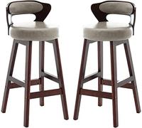 OGYJMSFN Tabourets Bar Comptoir for îlot de Cuisine, Tabouret de Bar, Cadre en Bois, Ensemble de 2 chaises de comptoir, siège de Selle, îlot avec Dossier(Gray,60CM)