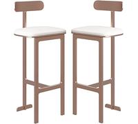 OGYJMSFN Tabourets Bar Comptoir for îlot de Cuisine, Tabouret de Bar de Hauteur de Pub, Coussin en PU avec Repose-Pieds arrière, chaises rembourrées(Rose Gold,65cm)