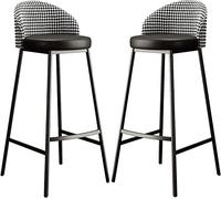 OGYJMSFN Tabourets Bar Comptoir for tabourets de Bar à Hauteur d'îlot de Cuisine, Ensemble de 2 tabourets en Cuir PU avec comptoir arrière(Black,65cm)