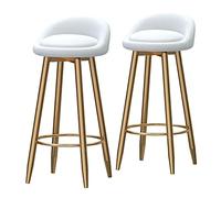 OGYJMSFN Tabourets Bar Counter Chairs Set of 1 Velvet Breakfast with Metal Legs Backrest, High Stools for Island/Home Bar,Seat Height 65cm