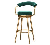 OGYJMSFN Tabourets Bar Counter Height 1PC, Swivel High Stool 65cm Seat Height with Back, Metal Legs and Footrests, s for Dining Room Pub