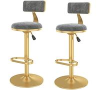 OGYJMSFN Tabourets Bar Counter Height Adjustable Swivel Velvet Bar Counter Stools with Back Stools for Counter, Adjustable Height 23.6