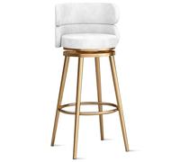 OGYJMSFN Tabourets Bar Elegant Bar Stools Set with 360 Swivel Velvet Upholstery Backrest Gold Metal Legs Perfect for Kitchen Island Counter(1 Pcs,65cm(25.6 in))